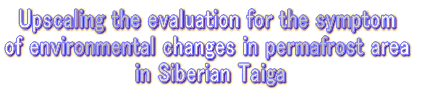 Upscaling the evaluation for the symptom  of environmental changes in permafrost area  in Siberian Taiga